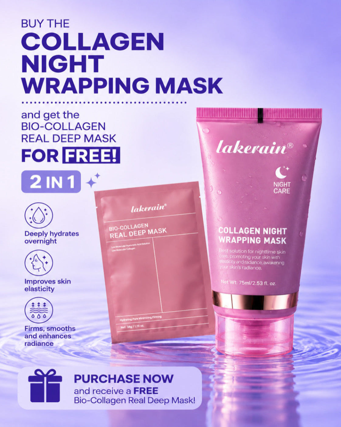 2 in 1 Collagen Night Wrapping Mask